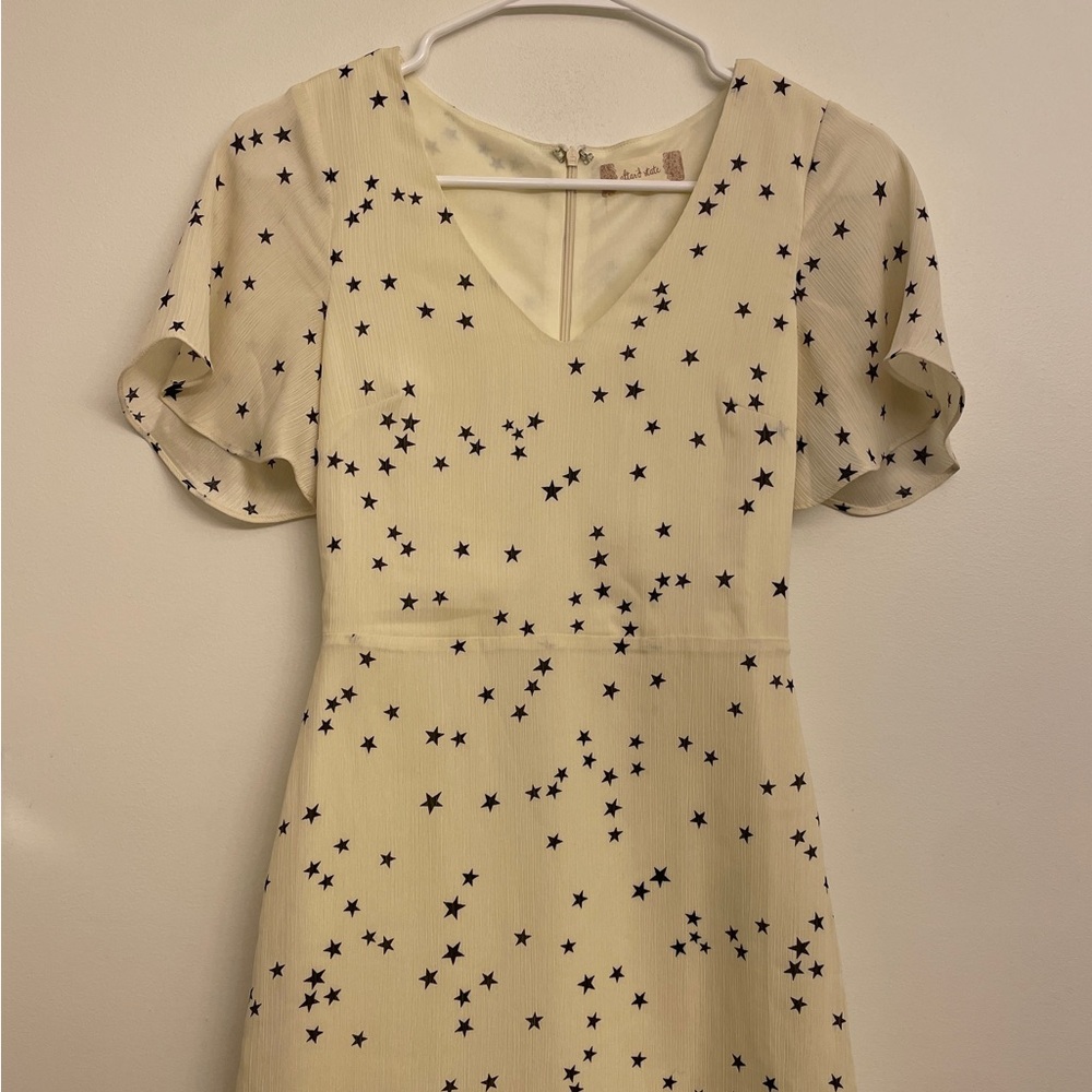 Altar'd State Cream Dress with Brown Accents